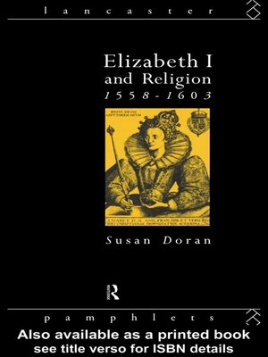 cover image of Elizabeth I and Religion 1558-1603